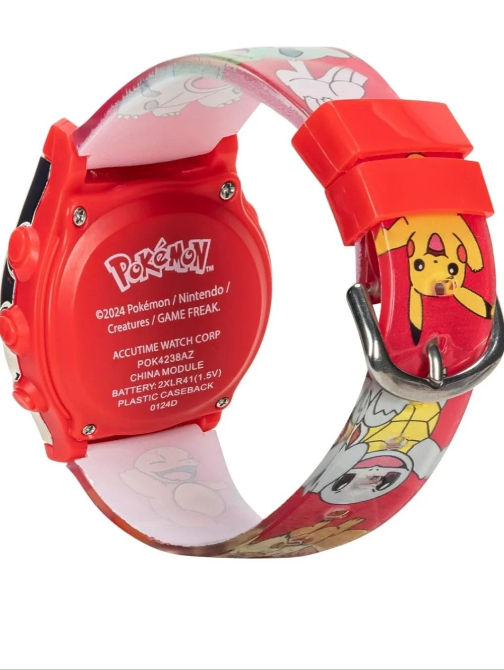 Kids Flashing LCD Watch - Red Pikachu & Bulbasaur